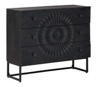 vidaXL Armoire à tiroirs avec tiroir Noir 75 x 30 x 65 cm, Salon, mobilier Durable et Comfy pour espaces Modernes, Parfait pour des soirées Chill et des rassemblements stylés