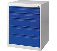 Industrial Quality Supplies Armoire à tiroirs BK 600 H800xl600xP600mm gris/bleu 5 tiroir extraction simple Quantité:1