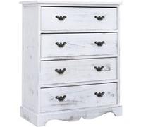 Vidaxl Armoire À Tiroirs Blanc 60 X 30 X 75 Cm Bois Blanc