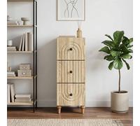 vidaXL Armoire à tiroirs Blanc brillant en bois d'ingénierie 33 x 34,5 x 90 cm