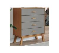 vidaXL – Armoire à tiroirs Olden – Bois de pin solide, gris et marron