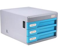 Armoire à tiroirs de bureau for rangement de fichiers plats, taille 11,8 x 14,9 x 8,2 pouces, avec serrure à code numérique et conception de porte-stylo(Light Blue)