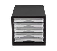 Armoire à tiroirs de classement Armoire de données Armoire de bureau multifonction Tiroir Table de rangement Petite armoire Cloison en couches cinq couches (couleur : noir, dimensions : 34,4 x 27,7 x