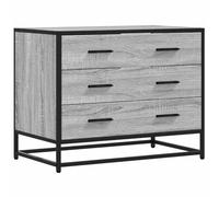 Armoire à tiroirs gris Sonoma en bois avec structure en métal - 70 x 41 x 56 cm - 3 tiroirs - Espace de rangement - Étagère pour salon, chambre à coucher, bureau - Organiseur moderne polyvalent