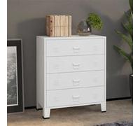 Armoire à tiroirs industrielle Blanc 78x40x93 cm Métal Blanc G