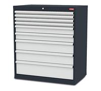 STIER Armoire à tiroirs STIER, avec 9 tiroirs, lxPxH 900x575x1 020 mm Quantité:1