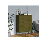 Armoire à Tiroirs Noir 80x35x101,5 cm Acier Meuble de Rangement Salon vidaXL