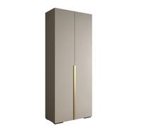 Armoire à Vêtements - ABIKSMEBLE Inova 1 - Penderie avec étagères, 236,7x100x47 cm, corps cachemire, poignées dorées