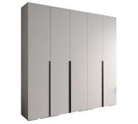 Armoire à Vêtements - ABIKSMEBLE Inova 1 - Penderie avec étagères, 236,7x250x47 cm, corps blanc, poignées noires