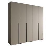 Armoire à Vêtements - ABIKSMEBLE Inova 1 - Penderie avec étagères, 236,7x250x47 cm, corps cachemire, poignées noires