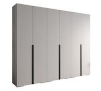 Armoire à Vêtements - ABIKSMEBLE Inova 1 - Penderie avec étagères, 236,7x300x47 cm, corps blanc, poignées noires