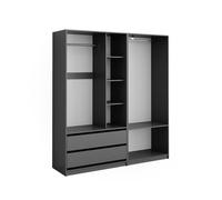 Vicco Armoire à vêtements Elmo, Anthracite, 100x200cm Lot de 2