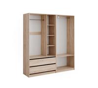Vicco Armoire à vêtements Elmo, Sonoma, 180x200cm | Lot de 2, pour un rangement flexible de différents types de vêtements