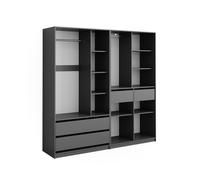 Armoire à vêtements Elmo, 200x200cm Lot de 2, Anthracite, Vicco 50209