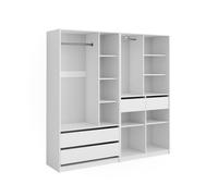Armoire à vêtements Elmo, 200x200cm Lot de 2, Blanc, Vicco 50203