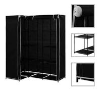 Armoire à vêtements - VIDAXL - Pliable en Tissu - Noir - À monter soi-même - Pour Chambre
