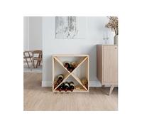 vidaXL Armoire à vin 62x25x62 cm Bois de pin massif Marron G