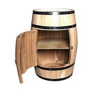 Armoire à vin avec porte verrouillable, présentoir de fût de bière en bois massif pour décoration d'intérieur et rangement de cave, finition naturelle, idéale pour le stockage et l'organisation du vin