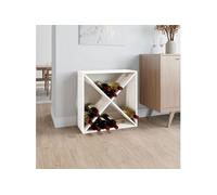 Armoire à vin - Bois de pin massif - Blanc - 62x25x62 cm - Montage facile