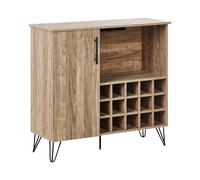 Armoire à Vin en Aggloméré Buffet avec Porte-Bouteilles Meuble de Salle à Manger