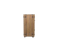 Armoire à vin en bois beige, 15 compartiments, 2 portes, 2 tiroirs, 2 étagères, roulettes, glissières à verres - Dutchbone, Lico - 50x50x109 cm