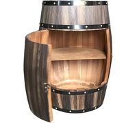 Armoire à vin en chêne massif avec porte verrouillable, présentoir décoratif pour tonneau de bière, rangement en bois naturel, idéal pour la décoration de cave à vin