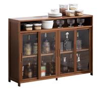 Armoire à vin haute avec porte coulissante bidirectionnelle, rail coulissant lisse, solide et durable