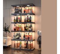 Armoire à vin moderne avec éclairage LED - Étagère de rangement multifonctionnelle transparente pour boissons alcoolisées - Pour bar, salle à manger, cuisine, salon - Grande capacité