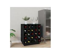 vidaXL Armoire à vin 55,5 x 34 x 61 cm Bois de pin massif Noir Multicolore