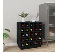 Armoire à Vin Noir 55,5x34x61 cm Bois de Pin Massif Range-bouteilles vidaXL