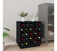 Armoire à Vin Noir 55,5x34x61 cm Bois de Pin Massif Range-bouteilles vidaXL