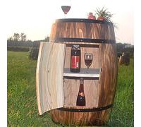 Armoire à vin rustique verrouillable en forme de tonneau, tonneaux à vin en chêne Vintiquewise, support de rangement décoratif vintage pour vin (couleur : marron, taille : 90 x 70 x 53 cm) Chaser of