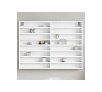 vidaXL Armoire vitrine murale 847933 blanc bois d'ingénierie 100x8,5x75 cm
