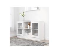 Vidaxl Armoire À Vitrine Blanc 120x30,5x70 Cm Aggloméré Blanc