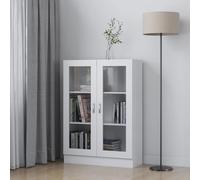 Armoire à vitrine - VidaXL - 802750 - Bois d'ingénierie - 2 portes - Blanc 82,5x30,5x115 cm
