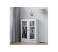 vidaXL Armoire à vitrine 802750 – Bois d'ingénierie, 2 portes – Blanc 82,5x30,5x115 cm