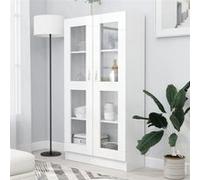 Armoire à vitrine Blanc 82,5x30,5x150 cm Bois d ingénierie Blanc G