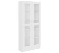 Armoire à vitrine Blanc 82,5x30,5x185,5 cm Bois d ingénierie Blanc G