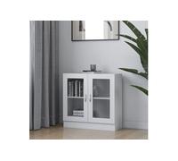 Armoire à Vitrine Rangement Salon Intérieur Blanc Bois d’Ingénierie vidaXL