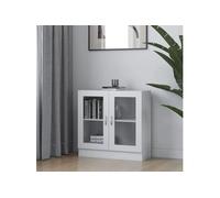 vidaXL Armoire vitrine Rangement salon – Blanc, Bois d'ingénierie – 82,5x30,5x80 cm
