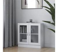 Armoire à Vitrine Rangement Salon Intérieur Blanc Bois d’Ingénierie vidaXL