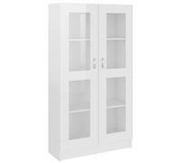 vidaXL Armoire à vitrine Blanc brillant 82,5x30,5x150 cm Aggloméré