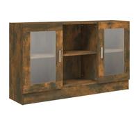 Armoire à vitrine Bois d'ingénierie élégant Grand Espace de Rangement 120 x 30,5 x 70 cm en Bois chêne fumé 02_0048221