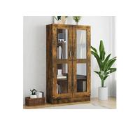 Armoire à vitrine Chêne fumé 82,5x30,5x150 cm Bois d ingénierie