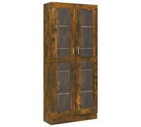 Vidaxl Armoire À Vitrine Chêne Fumé 82,5x30,5x185,5 Cm Bois Ingénierie Multicolore