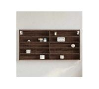 vidaXL Armoire à vitrine chêne marron 100x8,5x50 cm bois d'ingénierie, armoire murale, armoire de rangement murale, armoire 847953 Marron G