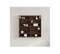 Armoire à vitrine chêne marron 60x8,5x58 cm bois d'ingénierie, armoire murale, armoire de rangement murale, armoire 847967