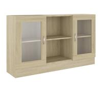 Armoire À Vitrine Chêne Sonoma 120x30,5x70 Cm Aggloméré - Vidaxl Marron