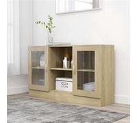 Armoire À Vitrine Chêne Sonoma 120x30,5x70 Cm Aggloméré - Vidaxl Marron