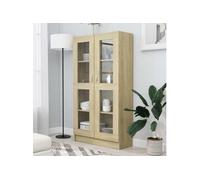 vidaXL Armoire à vitrine Chêne sonoma 82,5x30,5x150 cm Bois ingénierie 802762